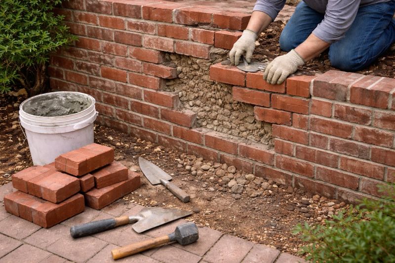 Brick Retaining Wall Repair in Contra Costa County, CA