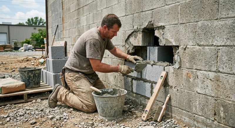 Cinder Block Wall Repair in Dublin, CA