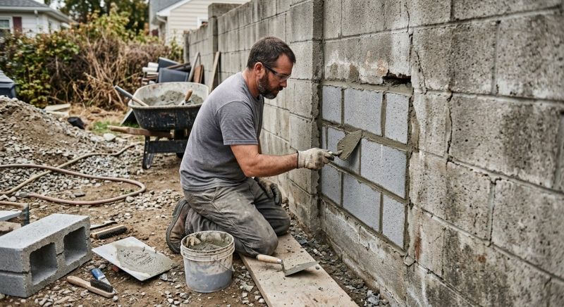 Cinder Block Wall Repair in Lafayette, CA