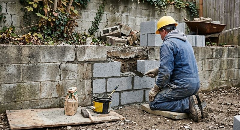 Cinder Block Wall Repair in Martinez, CA
