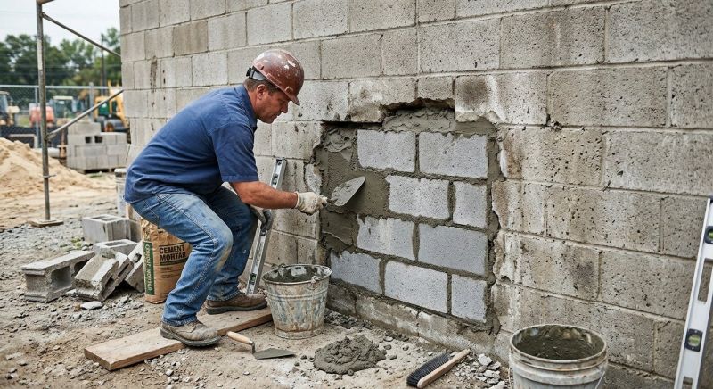 Cinder Block Wall Repair in Moraga, CA