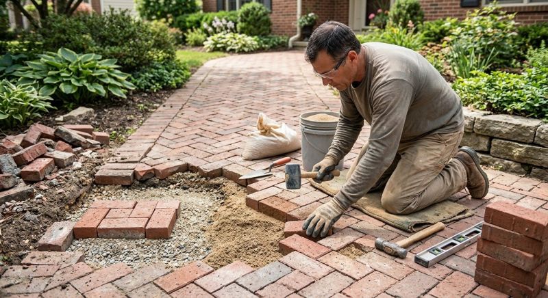 Entryway Brick Repair in Contra Costa County, CA